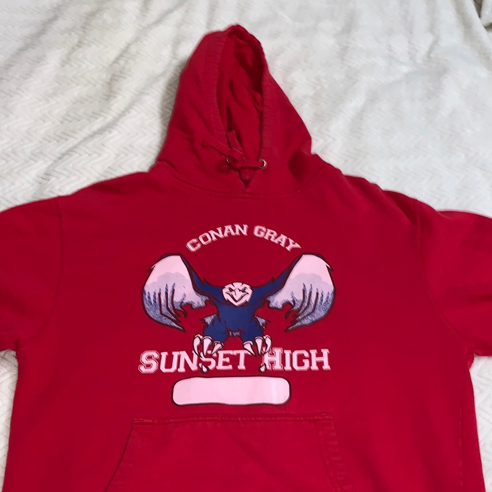 Red Conan gray hoodie